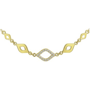 Gold-plated multi-pattern necklace with white zirconium oxide