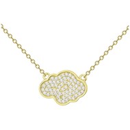 Collier mono-motif en Plaqué Or avec oxyde de zirconium blanc