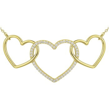 Gold-plated necklace with white zirconium oxide