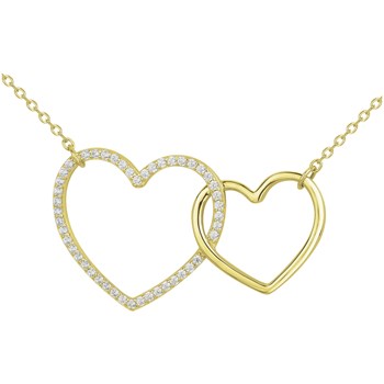 Gold-plated necklace with white zirconium oxide