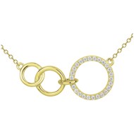 Collier en Plaqué Or avec oxyde de zirconium blanc