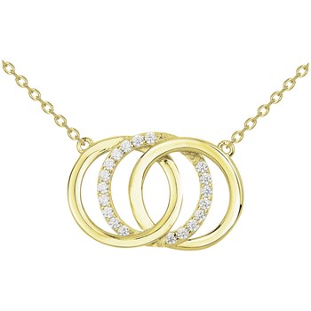 Gold-plated necklace with white zirconium oxide
