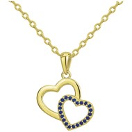 Collier mono-motif en Plaqué Or avec spinelle bleu saphir