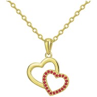 Collier mono-motif en Plaqué Or avec spinelle rouge rubis