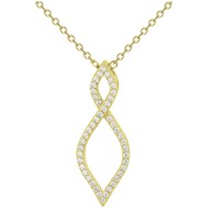 Collier mono-motif en Plaqué Or avec oxyde de zirconium blanc