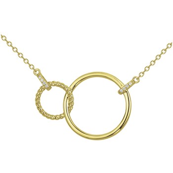 Gold-plated single-pattern necklace with white zirconium oxide