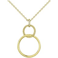 Collier mono-motif en Plaqué Or avec oxyde de zirconium blanc