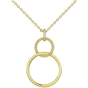 Gold-plated single-pattern necklace with white zirconium oxide