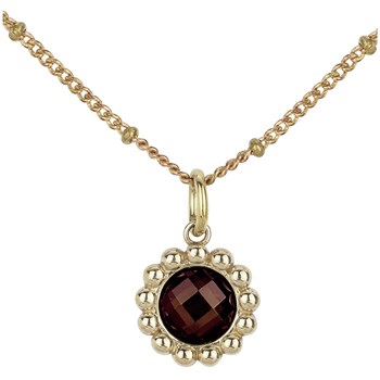 Gold-plated single-pattern necklace with brown zirconium oxide
