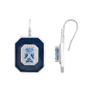 Boucles d'oreilles pendantes Anne en Argent avec oxyde de zirconium bleu topaze