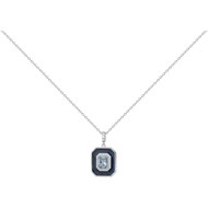 Collier mono-motif Anne en Argent avec oxyde de zirconium bleu topaze