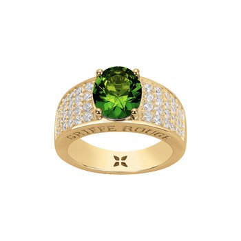Bague Elisabeth en Plaqué Or avec oxyde de zirconium vert emeraude