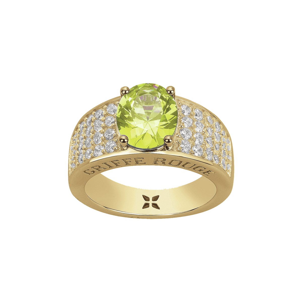 Bague en Plaqué Or avec oxyde de zirconium jaune