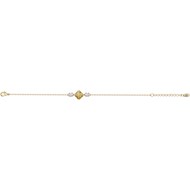 Bracelet souple mono-motif Thérèse en Plaqué Or avec oxyde de zirconium jaune
