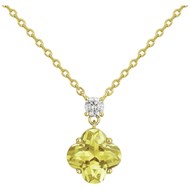 Collier mono-motif en Plaqué Or avec oxyde de zirconium jaune