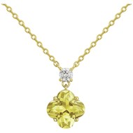 Collier mono-motif Thérèse en Plaqué Or avec oxyde de zirconium jaune