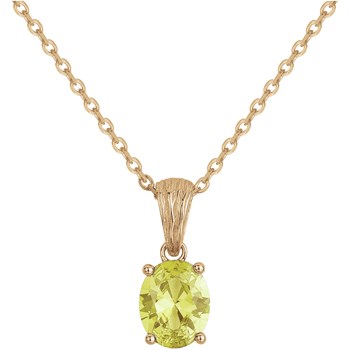 Collier mono-motif Elisabeth en Plaqué Or avec oxyde de zirconium jaune