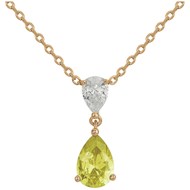Collier mono-motif Philippine en Plaqué Or avec oxyde de zirconium jaune
