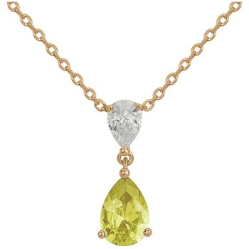 Vergulde Filipijnse ketting met enkel patroon en geel zirkoniumoxide