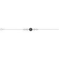 Bracelet souple mono-motif Adèle en Argent avec oxyde de zirconium blanc