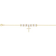 Bracelet souple mono-motif Iris en Plaqué Or avec oxyde de zirconium blanc