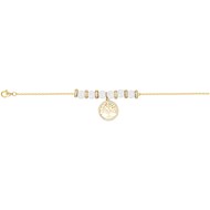Bracelet souple mono-motif Roxane en Plaqué Or avec oxyde de zirconium blanc