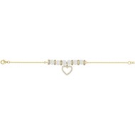 Bracelet souple mono-motif Clara en Plaqué Or avec oxyde de zirconium blanc