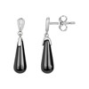 Boucles d'oreilles pendantes Alix en Argent avec oxyde de zirconium blanc - vue V1