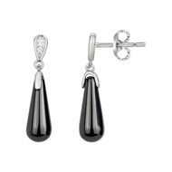 Boucles d'oreilles pendantes Alix en Argent avec oxyde de zirconium blanc