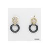 Boucles d'oreilles Emily en Plaqué Or avec oxyde de zirconium blanc - vue V1