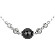 Collier mono-motif Adèle en Argent avec oxyde de zirconium blanc