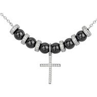 Collier mono-motif Iris en Argent avec oxyde de zirconium blanc
