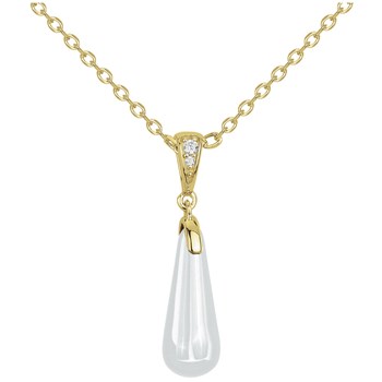 Collier mono-motif Alix en Plaqué Or avec oxyde de zirconium blanc