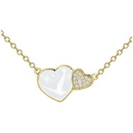 Collier Jade en Plaqué Or avec oxyde de zirconium blanc