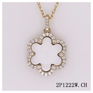 Collier en Plaqué Or avec oxyde de zirconium blanc