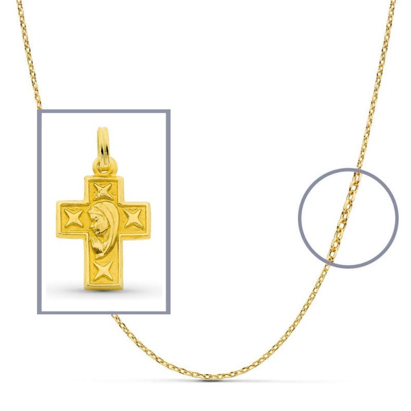 Pendentif  - Médaille Croix Or 18 Carats 750/000 Jaune - Chaine Offerte - vue 2