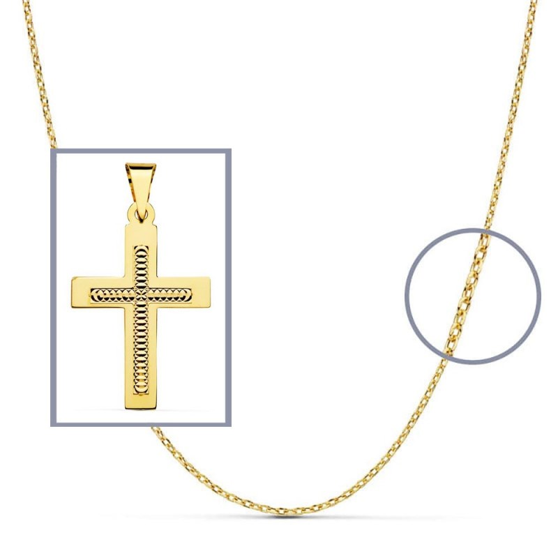 Pendentif  - Médaille Croix Or 18 Carats 750/000 Jaune - Chaine Offerte - vue 2