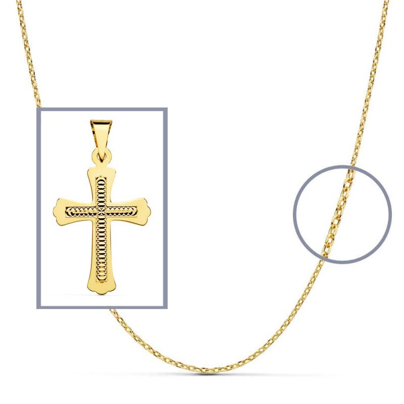 Pendentif  - Médaille Croix Or 18 Carats 750/000 Jaune - Chaine Offerte - vue 2