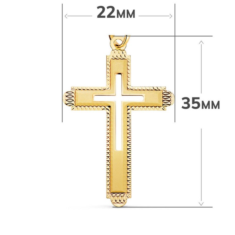 Pendentif  - Médaille Croix Or 18 Carats 750/000 Jaune - Chaine Offerte - vue 3