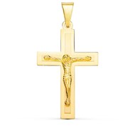 Pendentif  - Médaille Christ sur la Croix Or 18 Carats 750/000 Jaune - Chaine Offerte