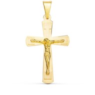 Pendentif  - Médaille Christ sur la Croix Or 18 Carats 750/000 Jaune - Chaine Offerte