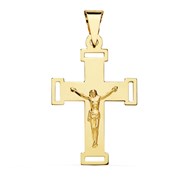 Pendentif  - Médaille Christ sur la Croix Or 18 Carats 750/000 Jaune - Chaine Offerte