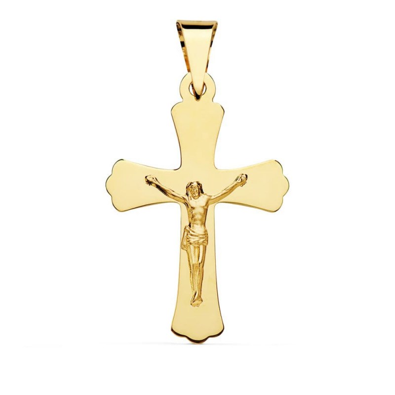 Pendentif  - Médaille Christ sur la Croix Or 18 Carats 750/000 Jaune - Chaine Offerte