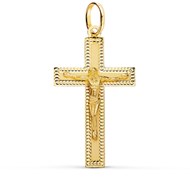 Pendentif  - Médaille Christ sur la Croix Or 18 Carats 750/000 Jaune - Chaine Offerte