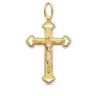 Pendentif  - Médaille Christ sur la Croix Or 18 Carats 750/000 Jaune - Chaine Offerte