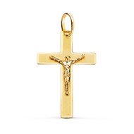 Pendentif  - Médaille Christ sur la Croix Or 18 Carats 750/000 Jaune - Chaine Offerte