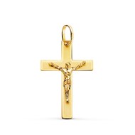 Pendentif  - Médaille Christ sur la Croix Or 18 Carats 750/000 Jaune - Chaine Offerte