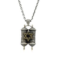 Collier Argent Massif Sefer Torah Original - Taille 50 cm