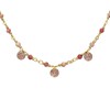 Collier En Argent Doré Pierres Naturelles Quartz Rose Fraise Pampilles Quartz Rose Fraise - vue V2