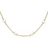 Collier Argent Doré Chaine Et Perles Naturelles Blanches - vue V2
